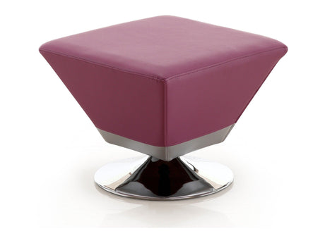 Diamond Swivel Ottoman in Purple and Polished Chrome by Manhattan Comfort at Eve Furniture