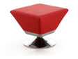 Diamond Swivel Ottoman in Red and Polished Chrome by Manhattan Comfort at Eve Furniture