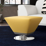 Diamond Swivel Ottoman in Yellow and Polished Chrome by Manhattan Comfort at Eve Furniture