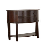 Diane Cappuccino 2-Drawer Demilune Shape Console Table