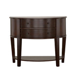 Diane Cappuccino 2-Drawer Demilune Shape Console Table