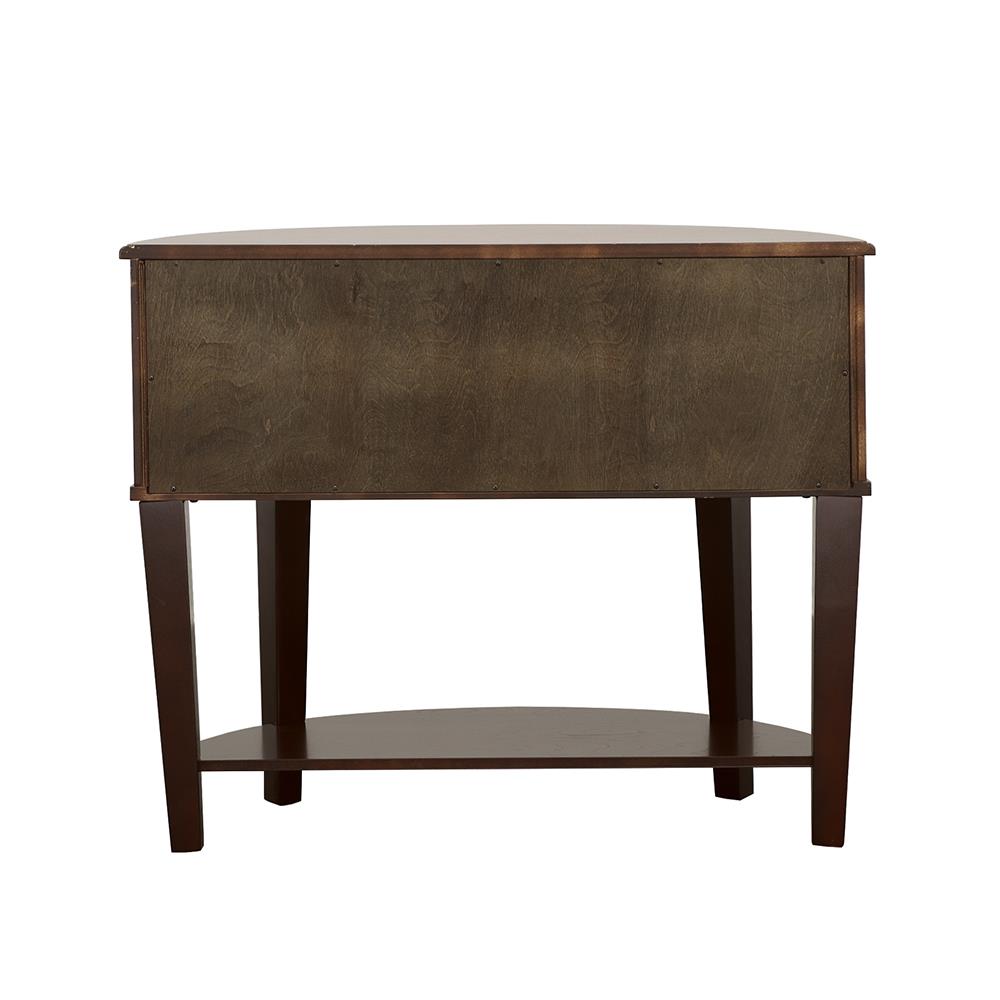 Diane Cappuccino 2-Drawer Demilune Shape Console Table