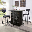 Dicarda Black/Distressed Dark Oak 3-Piece Bar Table Set by Furniture of America at Eve Furniture