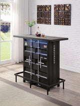 Dicarda Black/Distressed Dark Oak Bar Ht. Table by Furniture of America at Eve Furniture