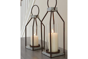 Diedrick Gray/Black Lantern by Ashley at Eve Furniture