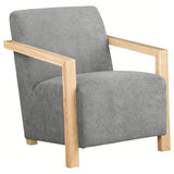 Diego Grey Upholstered Accent Arm Chair with Wood Arms by Coaster at Eve Furniture