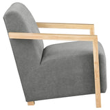 Diego Grey Upholstered Accent Arm Chair with Wood Arms by Coaster at Eve Furniture