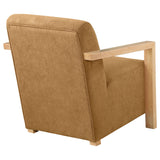Diego Honey Upholstered Accent Arm Chair with Wood Arms by Coaster at Eve Furniture