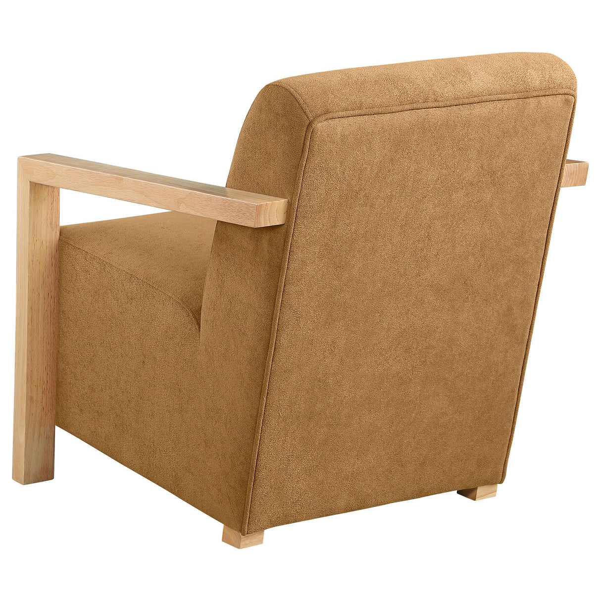 Diego Honey Upholstered Accent Arm Chair with Wood Arms