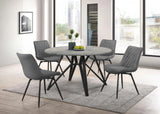 Diggs Gray and Gunmetal Upholstered Tufted Swivel Dining Chairs, Set of 2 by Coaster at Eve Furniture