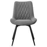 Diggs Gray and Gunmetal Upholstered Tufted Swivel Dining Chairs, Set of 2 by Coaster at Eve Furniture
