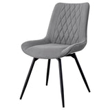 Diggs Gray and Gunmetal Upholstered Tufted Swivel Dining Chairs, Set of 2 by Coaster at Eve Furniture
