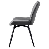 Diggs Gray and Gunmetal Upholstered Tufted Swivel Dining Chairs, Set of 2 by Coaster at Eve Furniture