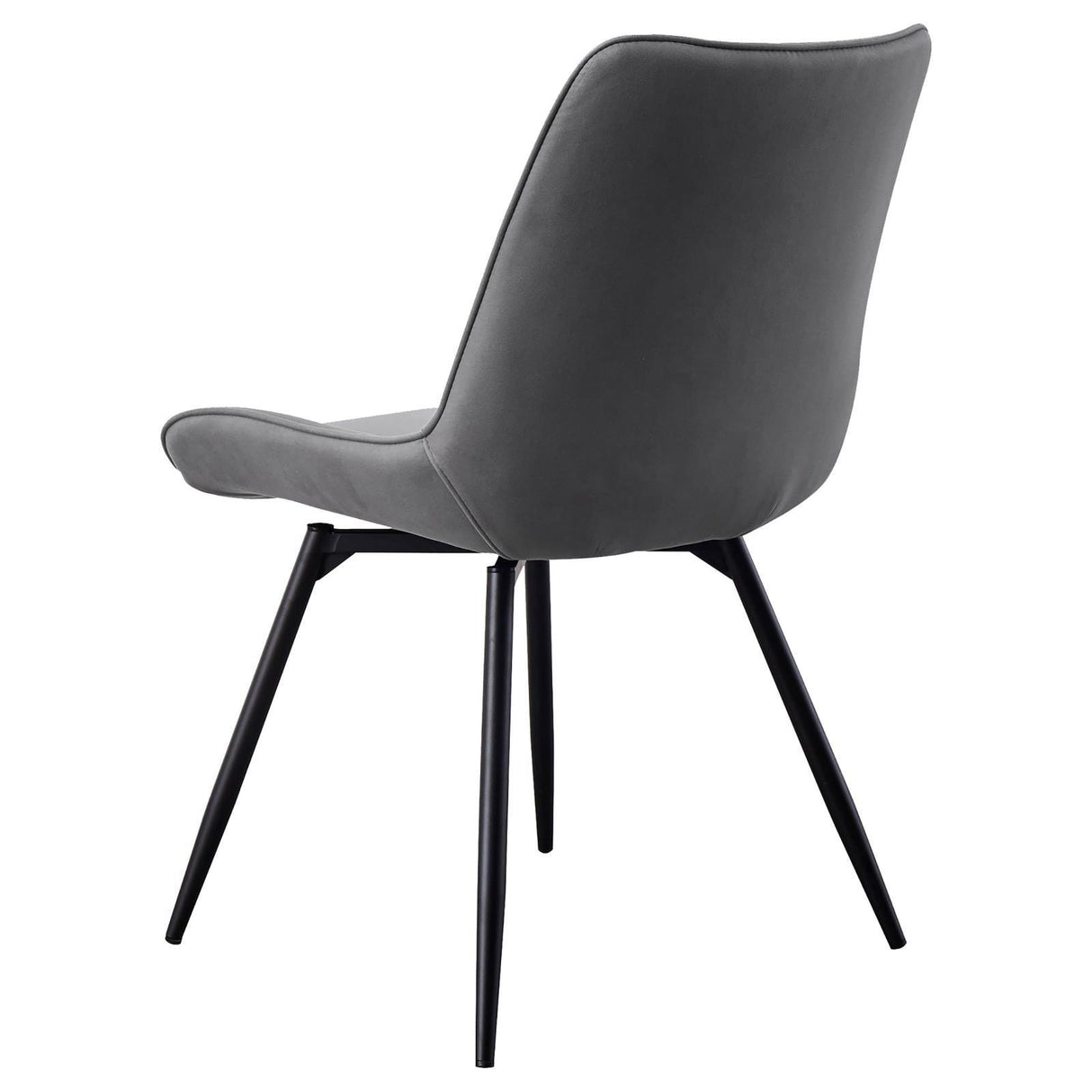 Diggs Gray and Gunmetal Upholstered Tufted Swivel Dining Chairs, Set of 2 by Coaster at Eve Furniture