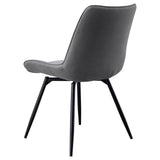 Diggs Gray and Gunmetal Upholstered Tufted Swivel Dining Chairs, Set of 2 by Coaster at Eve Furniture