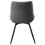 Diggs Gray and Gunmetal Upholstered Tufted Swivel Dining Chairs, Set of 2 by Coaster at Eve Furniture