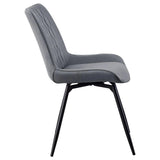 Diggs Gray and Gunmetal Upholstered Tufted Swivel Dining Chairs, Set of 2 by Coaster at Eve Furniture