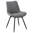 Diggs Gray and Gunmetal Upholstered Tufted Swivel Dining Chairs, Set of 2 by Coaster at Eve Furniture