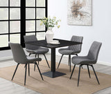 Diggs Gray/Gunmetal Upholstered Tufted Swivel Dining Chairs, Set of 2