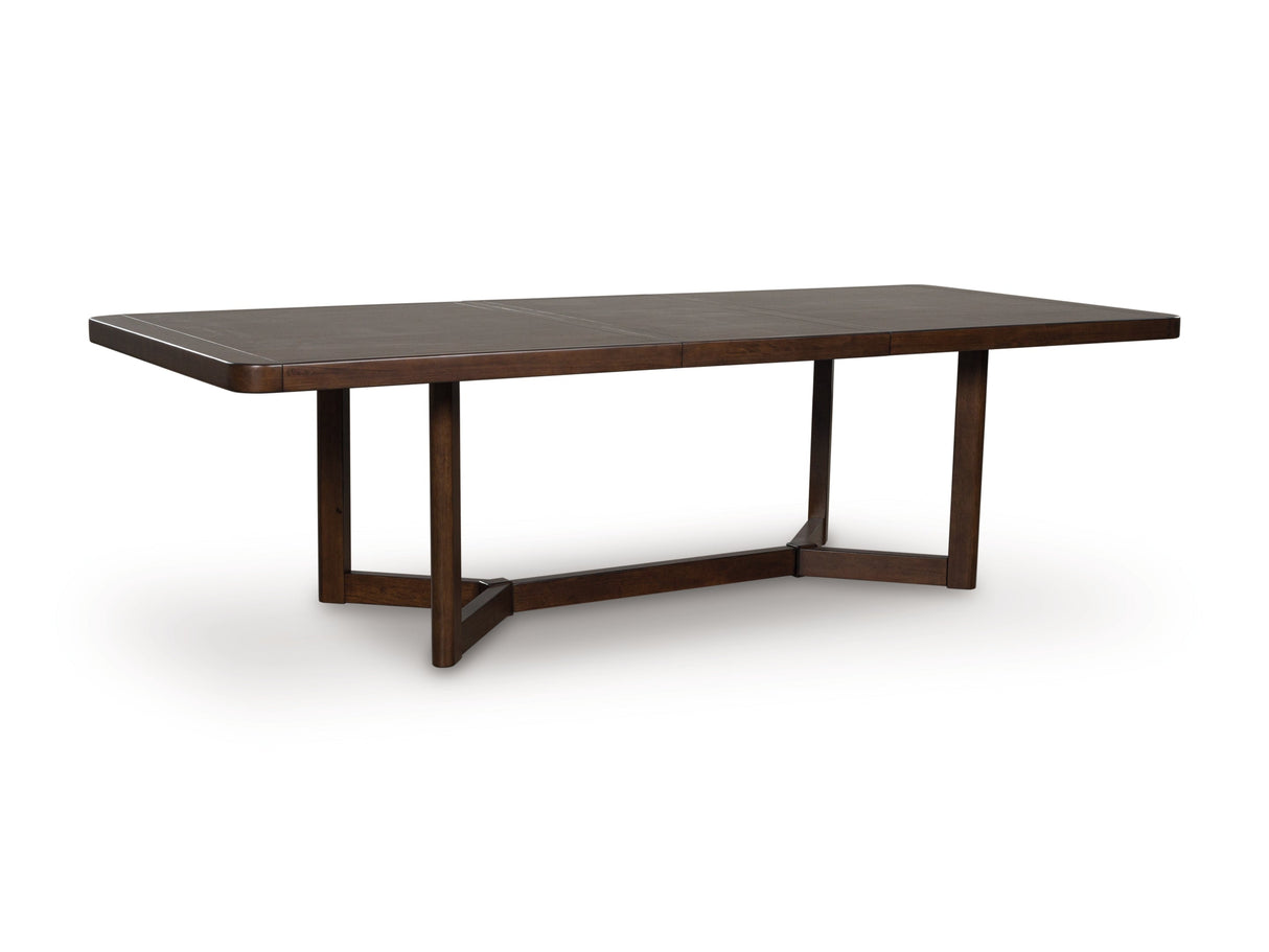 Dilenno Dark Brown 9-Piece Rectangular Dining Set by Ashley at Eve Furniture