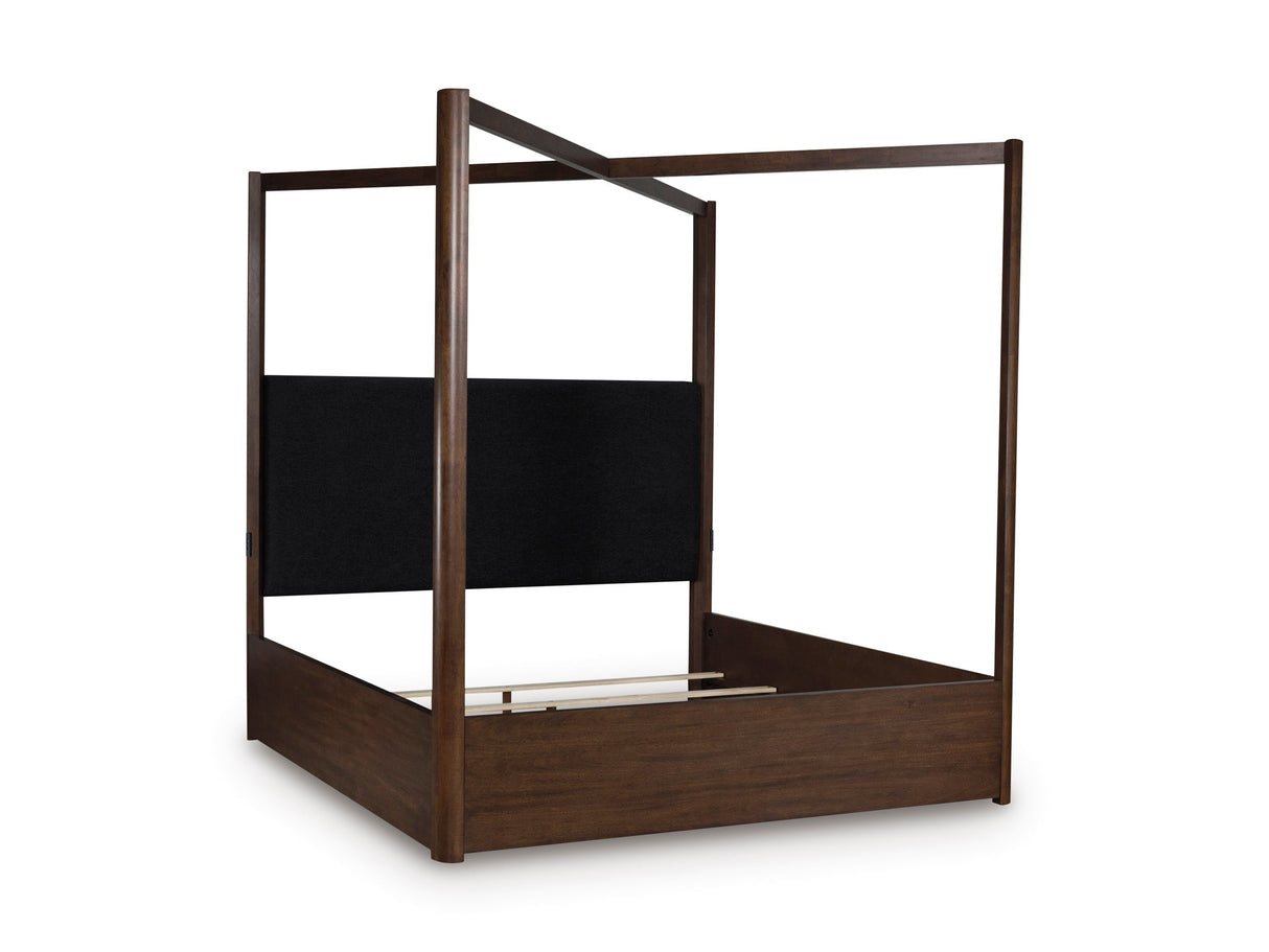 Dilenno Dark Brown Canopy Bedroom Set by Ashley at Eve Furniture