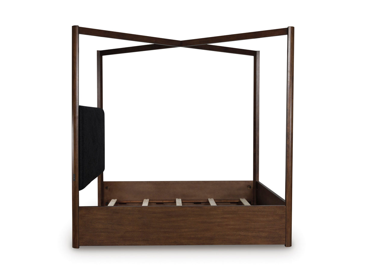 Dilenno Dark Brown Canopy Bedroom Set by Ashley at Eve Furniture