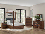 Dilenno Dark Brown Canopy Bedroom Set by Ashley at Eve Furniture