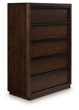 Dilenno Dark Brown 5 Drawer Chest of Drawers by Ashley at Eve Furniture