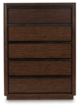 Dilenno Dark Brown 5 Drawer Chest of Drawers by Ashley at Eve Furniture