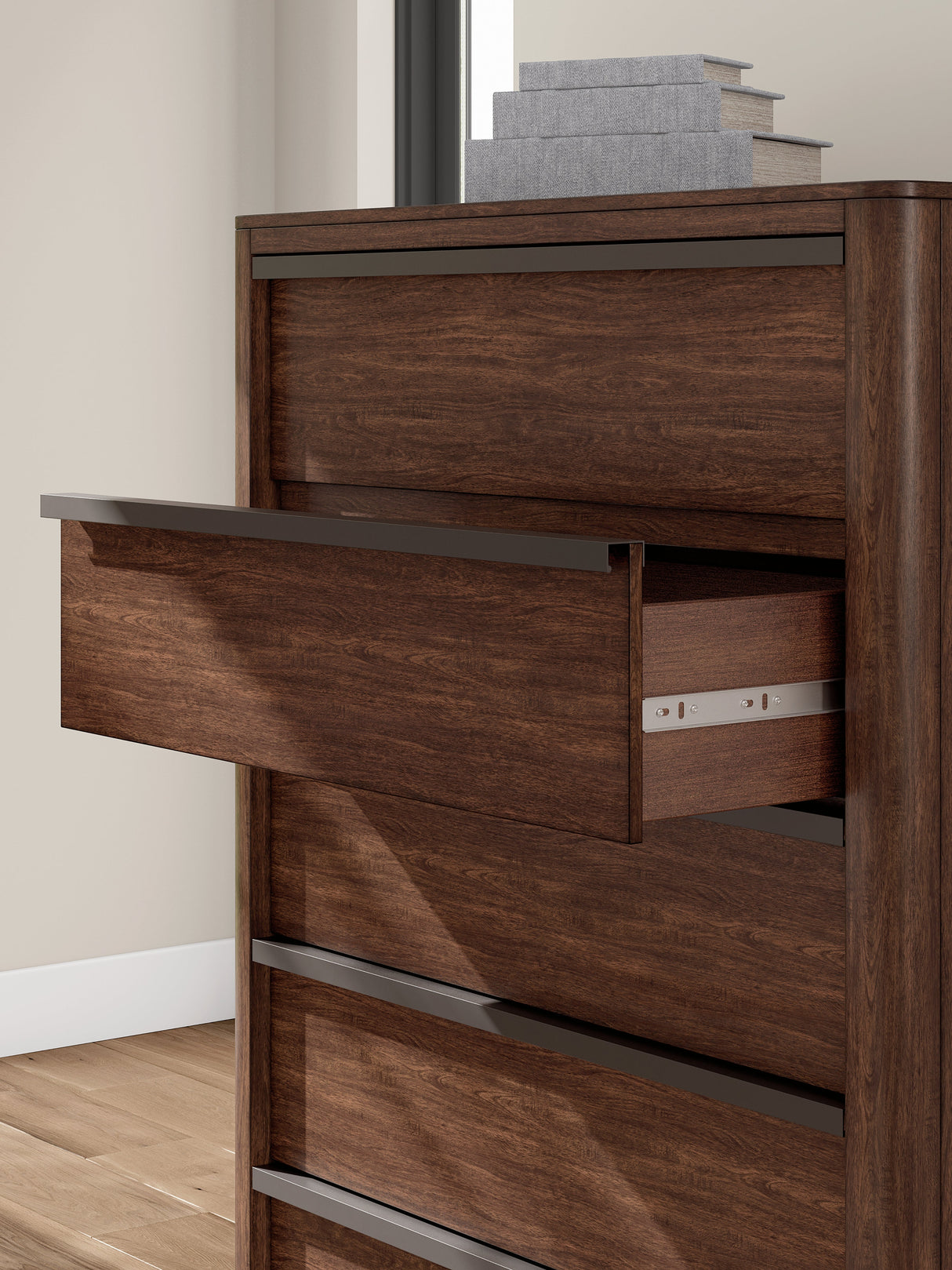 Dilenno Dark Brown 5 Drawer Chest of Drawers by Ashley at Eve Furniture