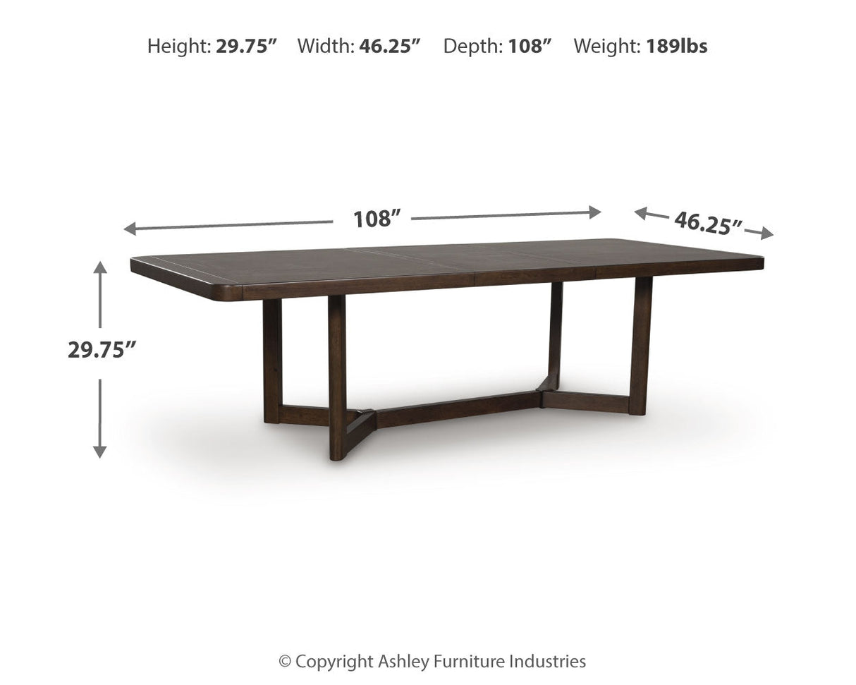 Dilenno Dark Brown Rectangular Dining Table by Ashley at Eve Furniture