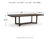Dilenno Dark Brown Rectangular Dining Table by Ashley at Eve Furniture