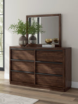 Dilenno Dark Brown Dresser and Mirror by Ashley at Eve Furniture