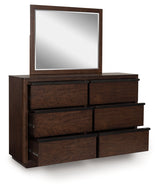 Dilenno Dark Brown Dresser and Mirror by Ashley at Eve Furniture