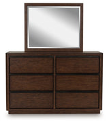 Dilenno Dark Brown Dresser and Mirror by Ashley at Eve Furniture