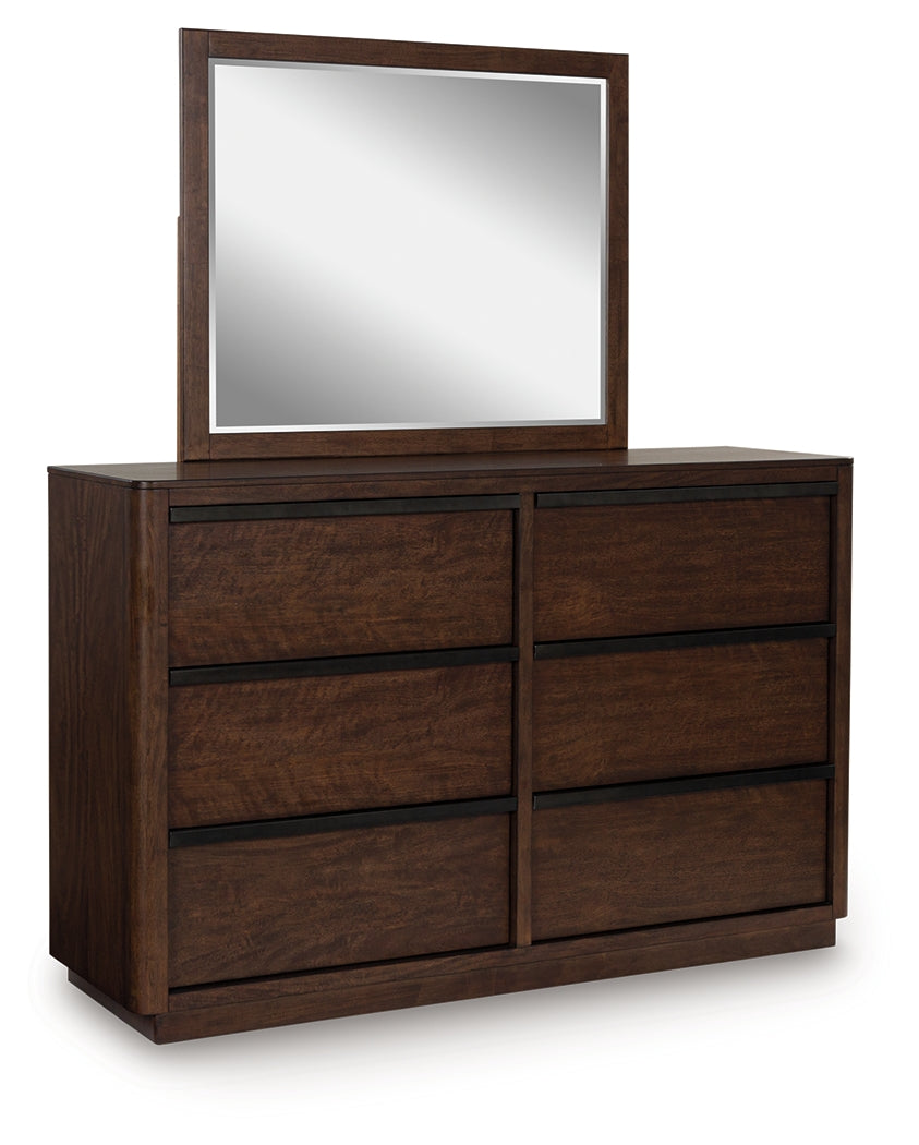 Dilenno Dark Brown Dresser and Mirror by Ashley at Eve Furniture
