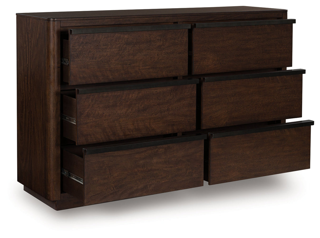 Dilenno Dark Brown 6 Drawer Dresser by Ashley at Eve Furniture
