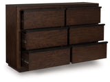 Dilenno Dark Brown 6 Drawer Dresser by Ashley at Eve Furniture