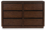 Dilenno Dark Brown 6 Drawer Dresser by Ashley at Eve Furniture