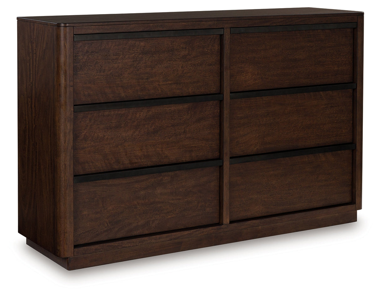 Dilenno Dark Brown 6 Drawer Dresser by Ashley at Eve Furniture