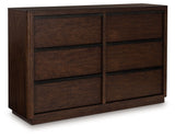 Dilenno Dark Brown 6 Drawer Dresser by Ashley at Eve Furniture