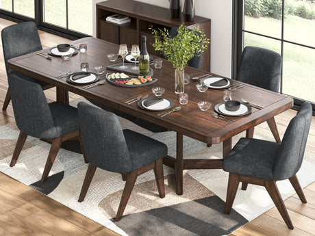 Dilenno Dark Brown Extendable Rectangular Dining Set by Ashley at Eve Furniture
