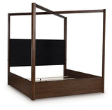 Dilenno Dark Brown King Canopy Bed by Ashley at Eve Furniture
