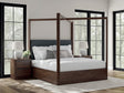 Dilenno Dark Brown King Canopy Bed by Ashley at Eve Furniture