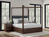Dilenno Dark Brown King Canopy Bed by Ashley at Eve Furniture