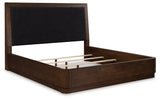 Dilenno Dark Brown King Panel Bed with USB Ports by Ashley at Eve Furniture