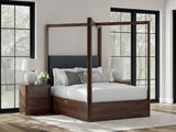 Dilenno Dark Brown Queen Canopy Bed by Ashley at Eve Furniture