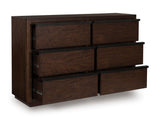 Dilenno Dark Brown Upholstered Panel Bedroom Set by Ashley at Eve Furniture