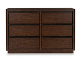 Dilenno Dark Brown Upholstered Panel Bedroom Set by Ashley at Eve Furniture