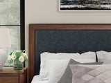 Dilenno Dark Brown Upholstered Panel Bedroom Set by Ashley at Eve Furniture